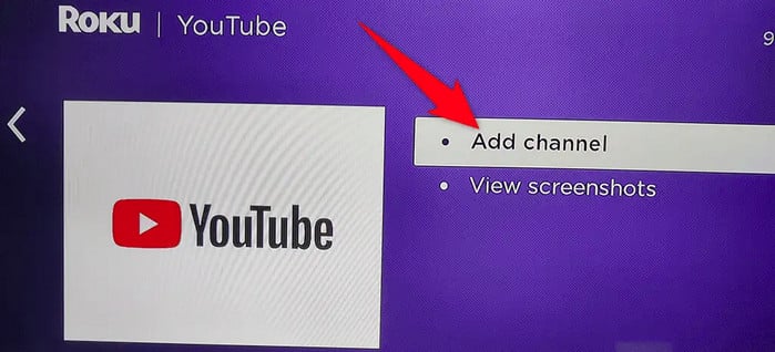 add youtube on roku