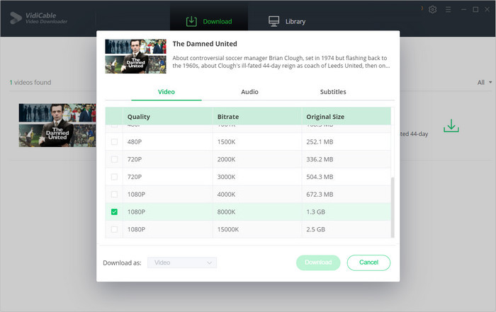 select advanced download