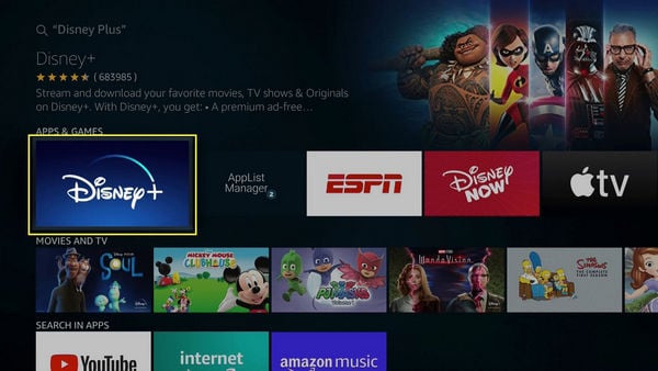 amazon fire add disney plus