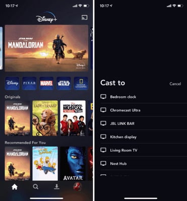 cast disneyplus on phone