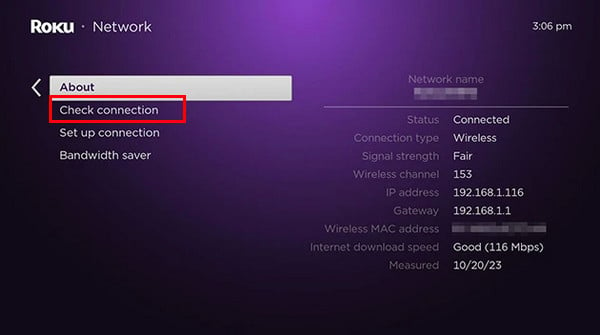 check roku connection