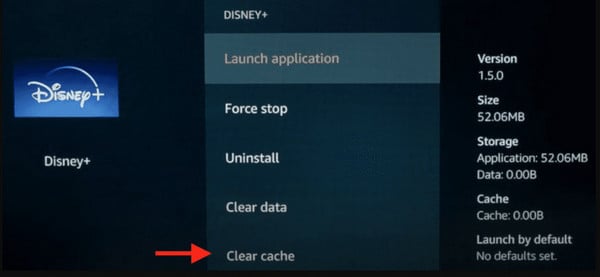 clear disney plus cache on roku