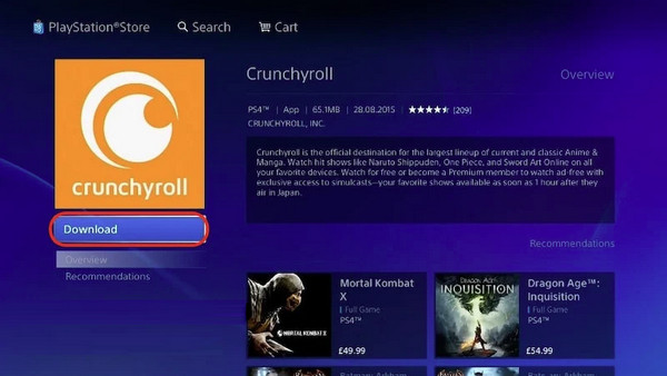 install crunchyroll on ps4
