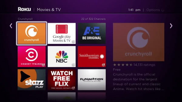 install crunchyroll on roku