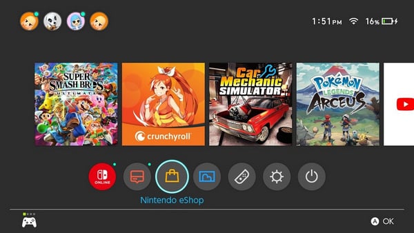 activate crunchyroll on nintendo switch