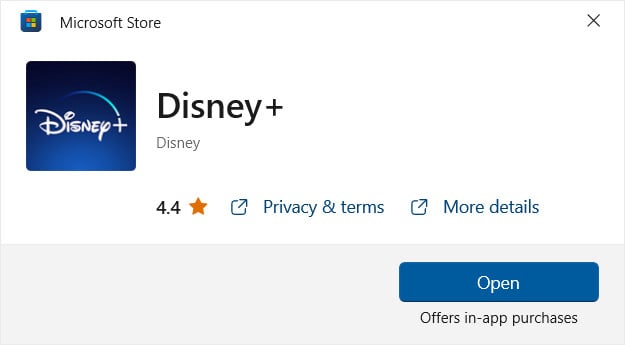 install disney+ app on windows