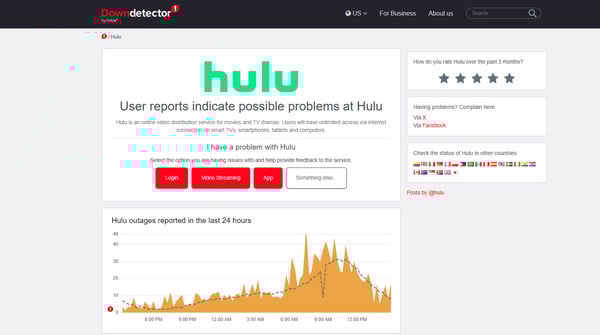 check hulu server