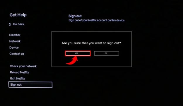 log out of Netflix on roku