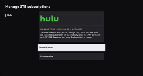 manage hulu plan on xfinity