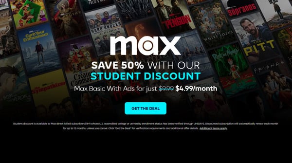 max student discount