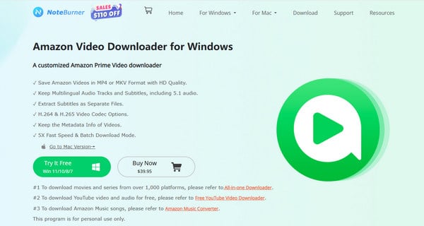 NoteBurner Amazon Video Downloader