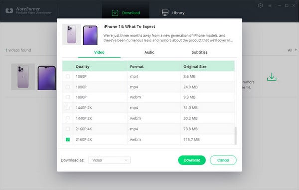 noteburner youtube video downloader