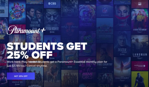 paramount+ student discount