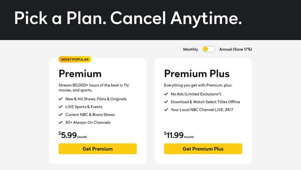 directv peacock channel: peacock plan