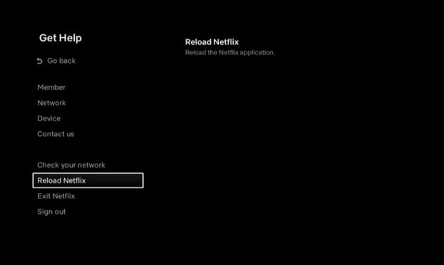 reload Netflix on roku