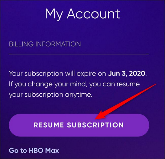 resume subscription