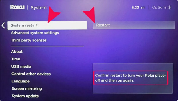 roku restart