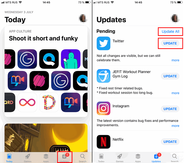 update app ios