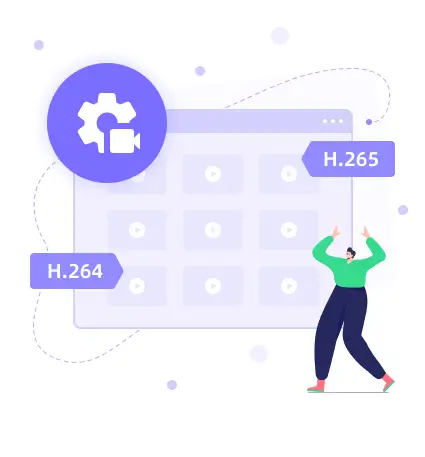 H.265 or H.264 video codec