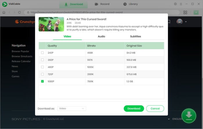set vidicable advanced download