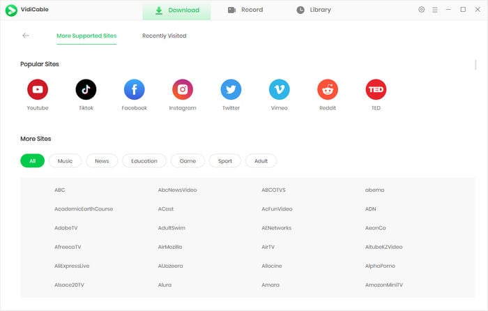 select Twitter to download mp4 videos