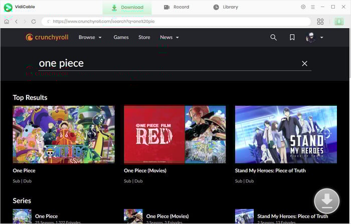 search for desired anime